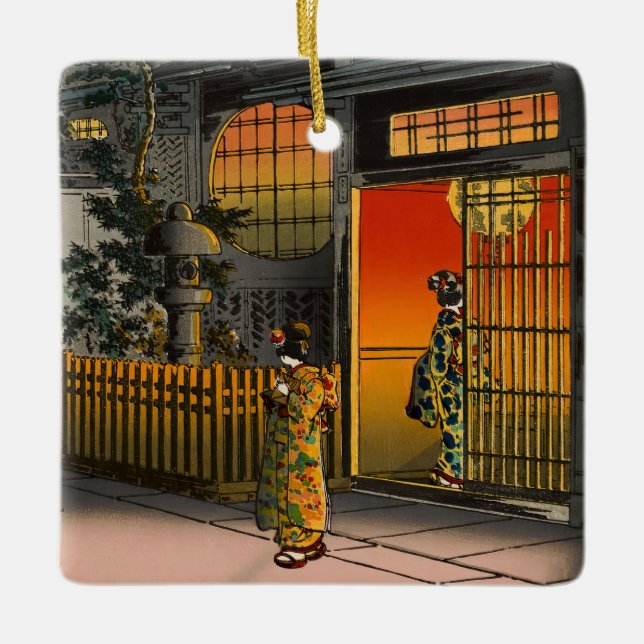 Tsuchiya Koitsu - Side Street Araki i Yotsuya Julgransprydnad Keramik (Framsida)