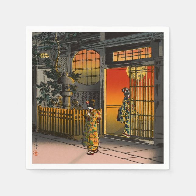 Tsuchiya Koitsu - Side Street Araki i Yotsuya Pappersservett (Framsidan)