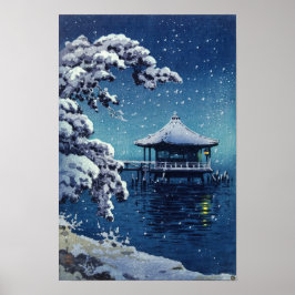 Tsuchiya Koitsu - Snö på Ukimido vid Katada Poster