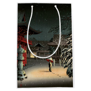 Tsuchiya Koitsu - Snö vid Nezu Shrine