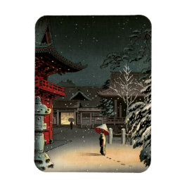 Tsuchiya Koitsu - Snö vid Nezu Shrine Magnet