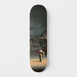 Tsuchiya Koitsu - Snö vid Nezu Shrine Mini Skateboard Bräda 18,5 Cm