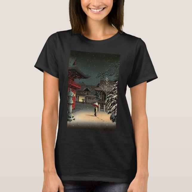 Tsuchiya Koitsu - Snö vid Nezu Shrine T Shirt (Framsida)