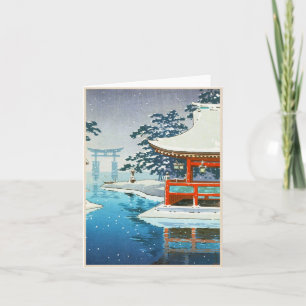 Tsuchiya Koitsu Snöigt Miyajima vinterscenari kons Helgkort
