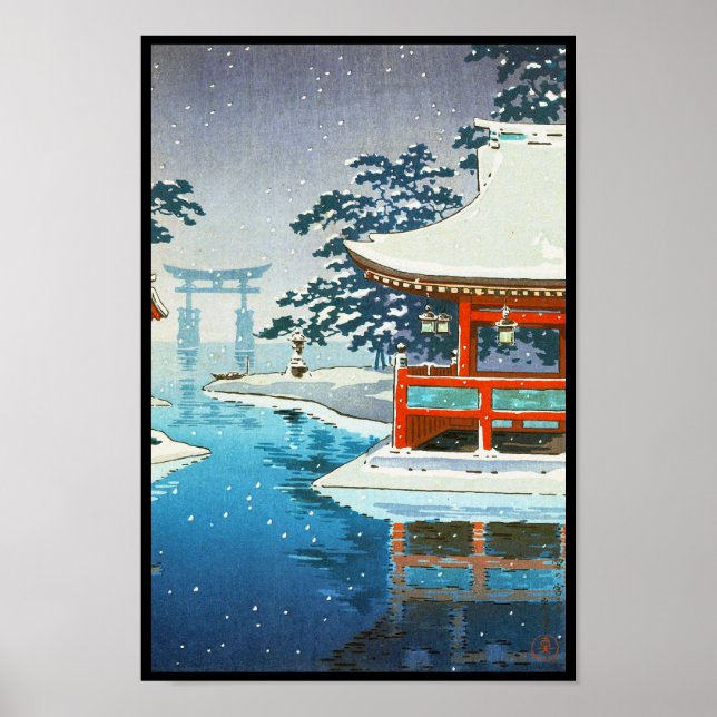 Tsuchiya Koitsu Snowy Miyajima vinterkonst Poster (Framsidan)