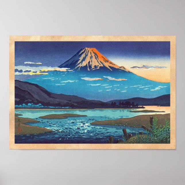 Tsuchiya Koitsu Tokaido Fujikawa landskaps konst Poster (Framsidan)
