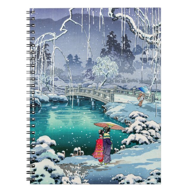 Tsuchiya Koitsu - Vår Snö vid Maruyama Anteckningsbok (Framsidan)
