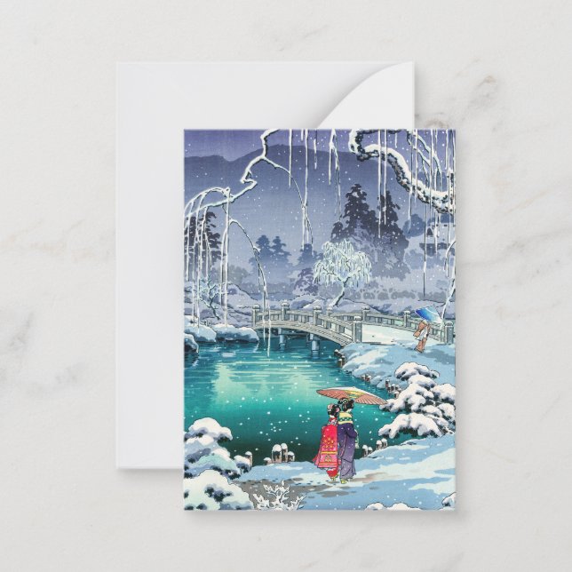 Tsuchiya Koitsu - Vår Snö vid Maruyama Anteckningskort (Framsida)