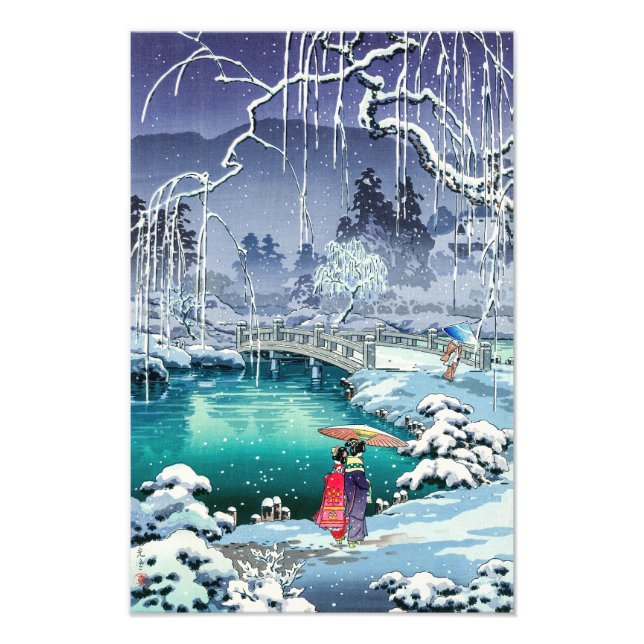 Tsuchiya Koitsu - Vår Snö vid Maruyama Fototryck (Framsidan)