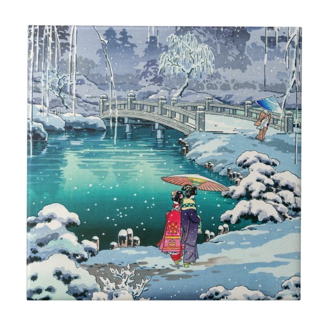 Tsuchiya Koitsu - Vår Snö vid Maruyama Kakelplatta (Framsidan)