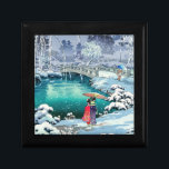 Tsuchiya Koitsu - Vår Snö vid Maruyama Minnesask<br><div class="desc">Vår Snö vid Maruyama,  Kyoto (Haru no yuki,  Kyoto Maruyama) - Tsuchiya Koitsu,  Woodblock färg print,  1936</div>