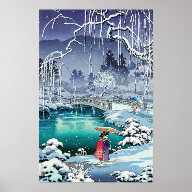 Tsuchiya Koitsu - Vår Snö vid Maruyama Poster (Framsidan)