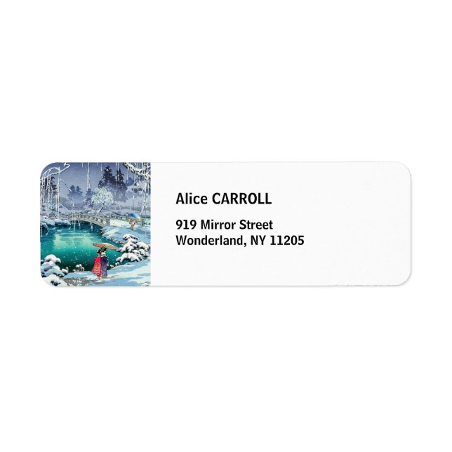 Tsuchiya Koitsu - Vår Snö vid Maruyama Returadress Etikett (Framsidan)