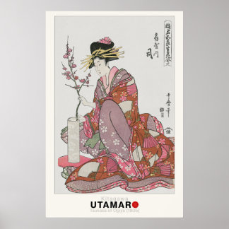 Tsukasa of Ogiya by Utamaro - Vintage Japanska Pos Poster