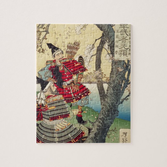 Tsukioka Yoshitoshi - Yoshitsune och Benkei Pussel (Vertikal)