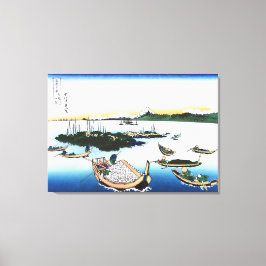 Tsukuda-ön i provinsen Musashi Canvastryck