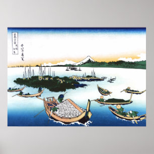 Tsukuda-ön i provinsen Musashi Poster