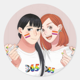 Tsukuritai Onna till Tabetai Onna | PRIDE Runt Klistermärke