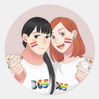 Tsukuritai Onna till Tabetai Onna | PRIDE Runt Klistermärke