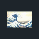 Tsunami Canvastryck<br><div class="desc">Tsunami av Hokusai 1800-talet på arbetsyta</div>