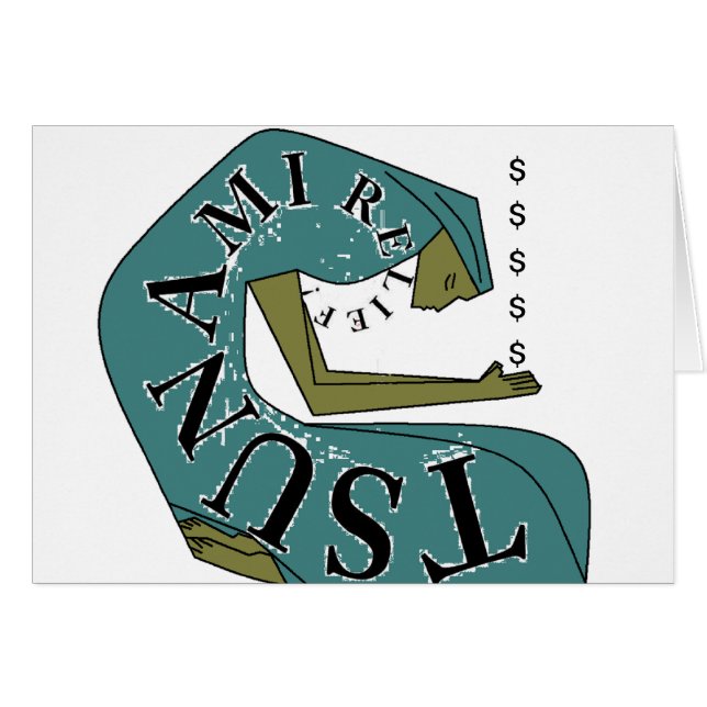 TSUNAMI RELIEF! $ HÄLSNINGSKORT (Framsidan Horizontal)