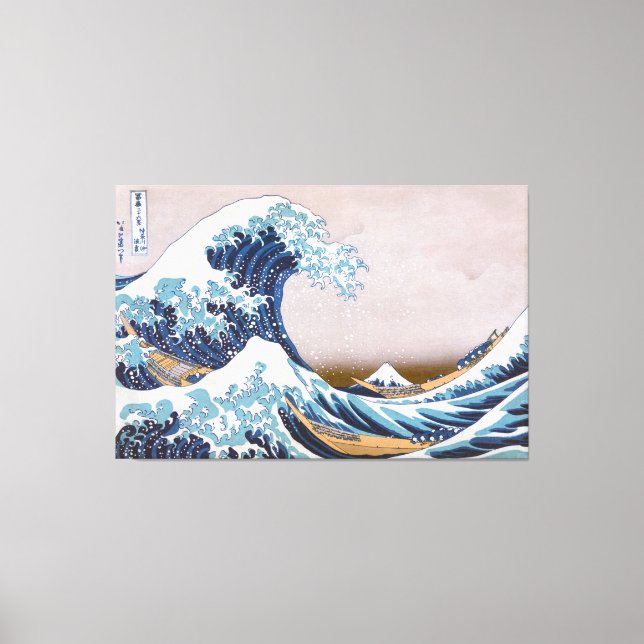 Tsunami Underbar Wave från Kanagawa Japan av Hokus Canvastryck (Framsida)