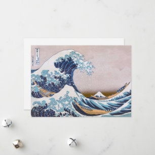 Tsunami Underbar Wave från Kanagawa Japan av Hokus Julkort