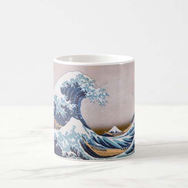 Tsunami Underbar Wave från Kanagawa Japan av Hokus Kaffemugg (Center)