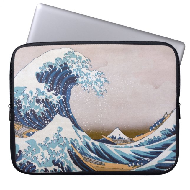 Tsunami Underbar Wave från Kanagawa Japan av Hokus Laptop Fodral (Framsidan)