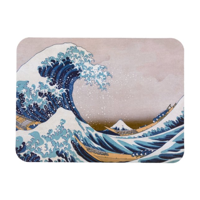 Tsunami Underbar Wave från Kanagawa Japan av Hokus Magnet (Horisontell)