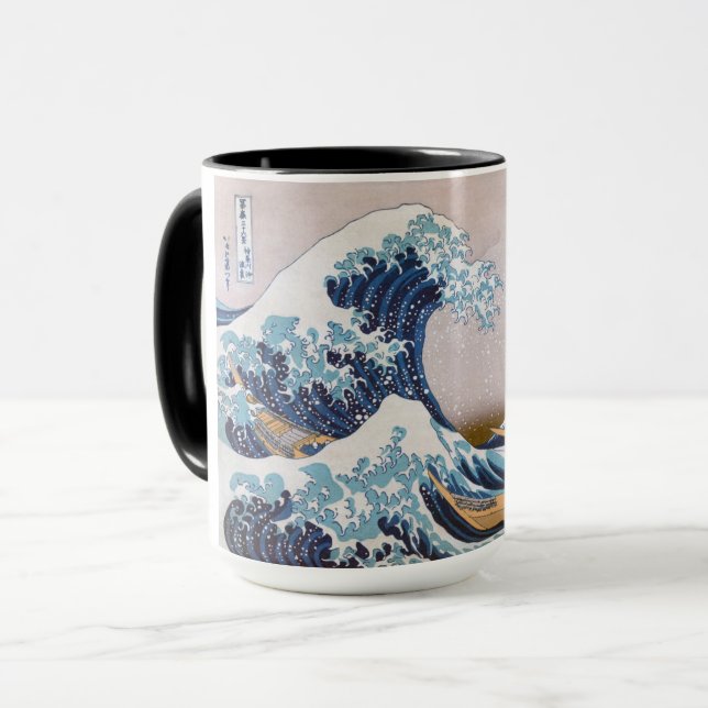 Tsunami Underbar Wave från Kanagawa Japan av Hokus Mugg (Framsida vänster)