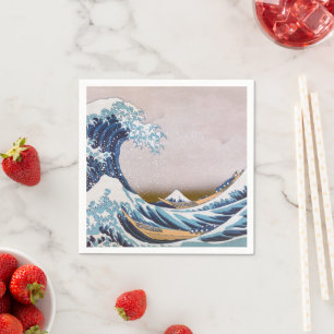 Tsunami Underbar Wave från Kanagawa Japan av Hokus Pappersservett