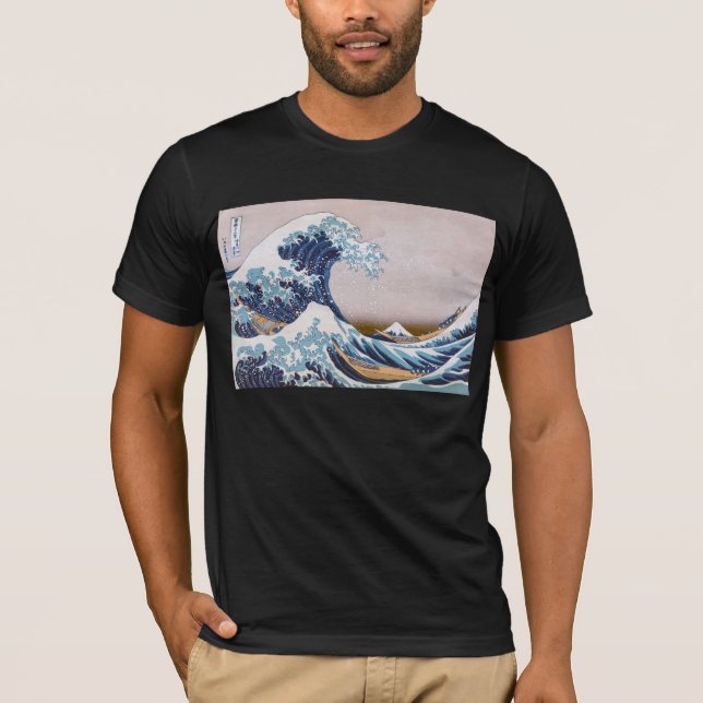 Tsunami Underbar Wave från Kanagawa Japan av Hokus T Shirt (Framsida)