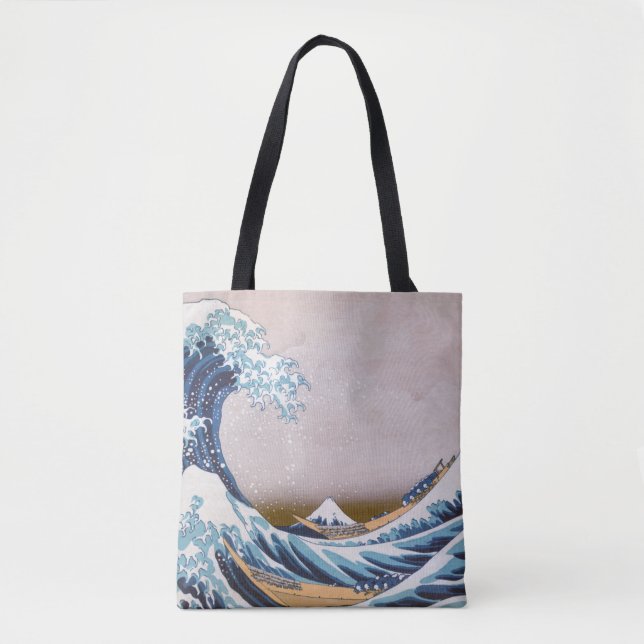 Tsunami Underbar Wave från Kanagawa Japan av Hokus Tygkasse (Framsida)