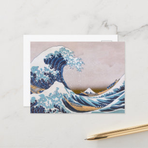 Tsunami Underbar Wave från Kanagawa Japan av Hokus Vykort