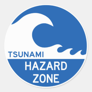Tsunami Zon Runt Klistermärke
