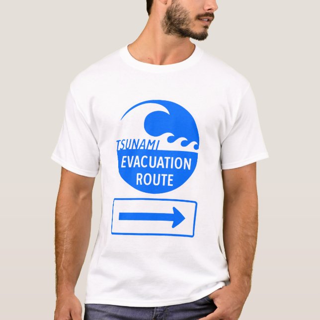 Tsunamievakueringsväg T Shirt (Framsida)