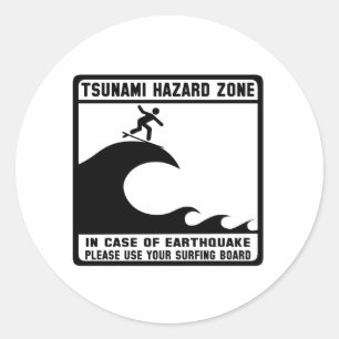 Tsunamifarazon Runt Klistermärke