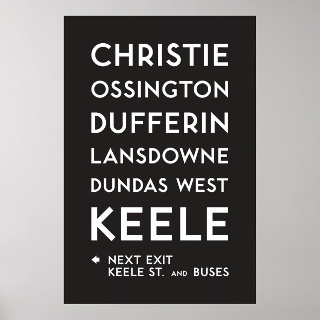 TTC - Bloor-Danforth Christie Poster (Framsidan)