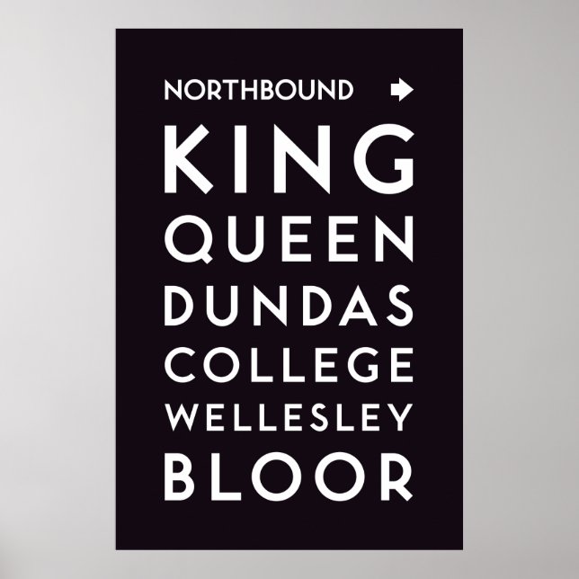 TTC - Poster av nordbundet Station (Framsidan)