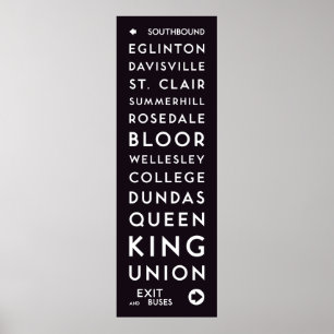 TTC - Southbound Station Long Poster