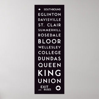 TTC - Southbound Station Long Poster