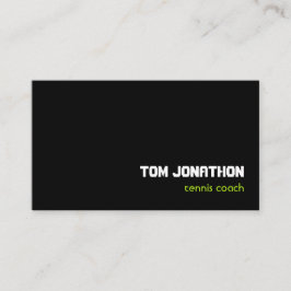 Ttennisbuss med minimalistisk svart fluorescent gu visitkort