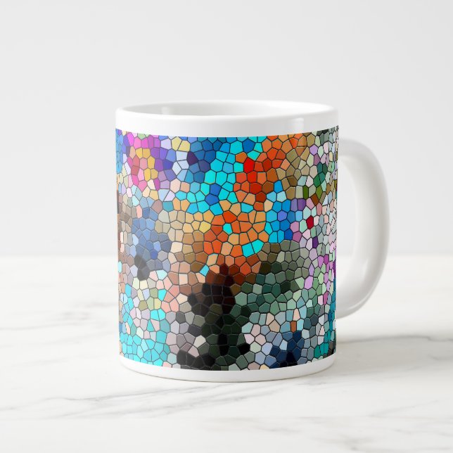 TTEQOTGCubismINV SGDRKDP BLUE Jumbo Mugg (Framsida höger)
