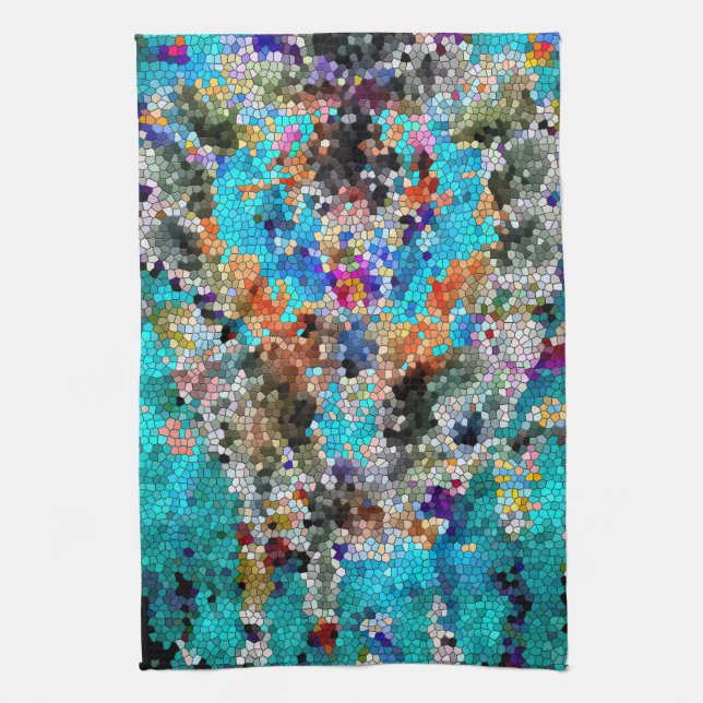 TTEQOTGCubismINV SGDRKDP BLUE Kökshandduk (Vertikal)