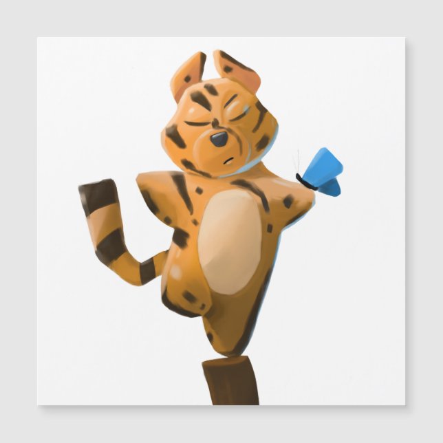 Ttigerår Tecknad Magnet - Cute Zodiac Tiger (Framsida)