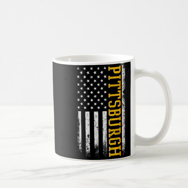 Ttsburgh Usa Flag Patriotic American From Ttsburgh Kaffemugg (Höger)