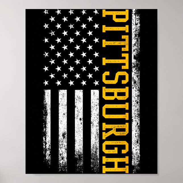 Ttsburgh Usa Flag Patriotic American From Ttsburgh Poster (Framsidan)