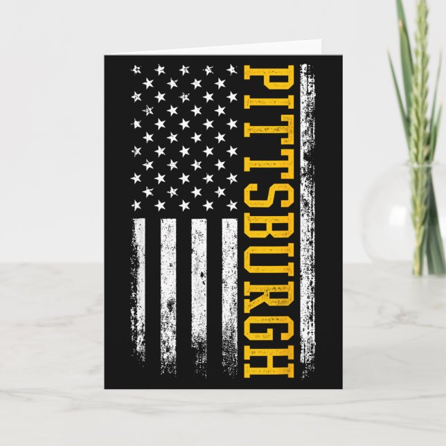 Ttsburgh Usa Flag Patriotisk Amerikan Från Ttsburg Kort (Framsida)