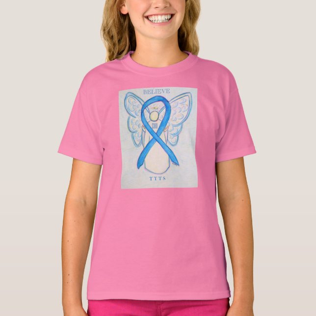 TTTS Blue Awareness Ribbon Angel Anpassningsbar Sh T-shirt (Framsida)